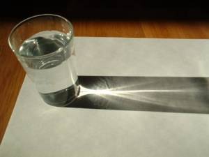 Kaustyka szklanki z wodą